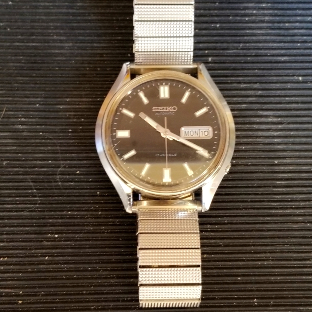 Vintage Cool Seiko Automatic 17 Jewels 6309 8239 A2 Men's Day Date Watch - Picture 10 of 12